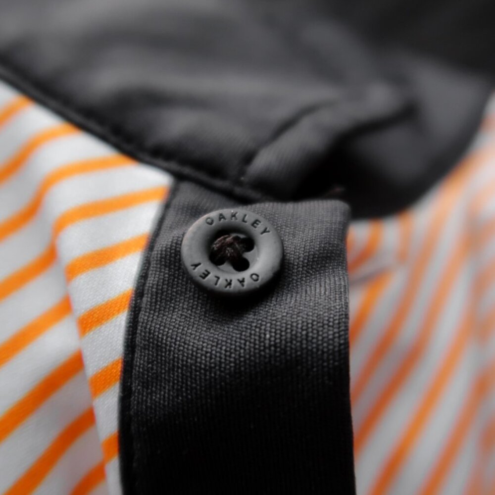 Oakley HydroLix Black Orange Striped Polo (L) ⛳️ - Picture 3 of 14